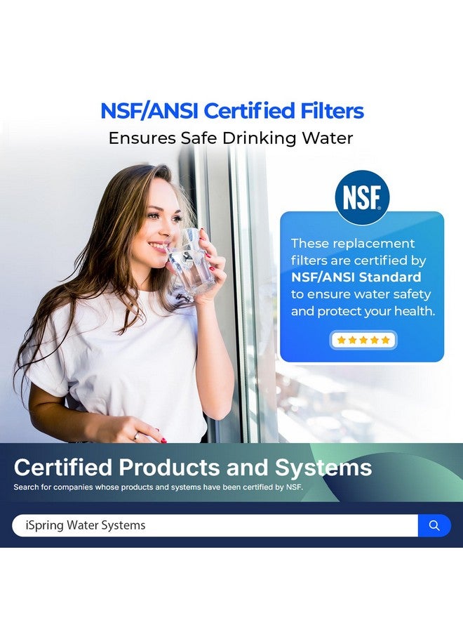 آي سبرينج مرشحات مياه بديلة iSpring F6K75 معتمدة من NSF، للاستخدام تحت الحوض، أنظمة ترشيح مياه بالتناضح العكسي من 6 مراحل مع فلتر معدني قلوي، مجموعة إمدادات بديلة تكفي لمدة 6 أشهر، 6 قطع (عبوة من قطعة واحدة) - Image 2