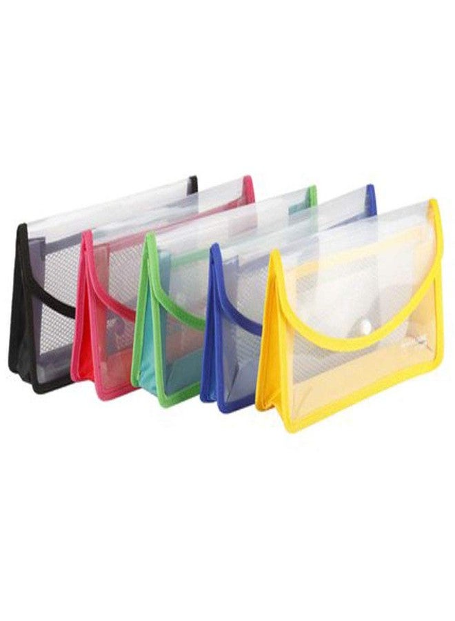 GreatDio® Plastic Flexi Button Bag | Cheque Book Holder | Document Holder | Passbook Holder (6X6) (Pack of 2, Multicolour) - Image 1