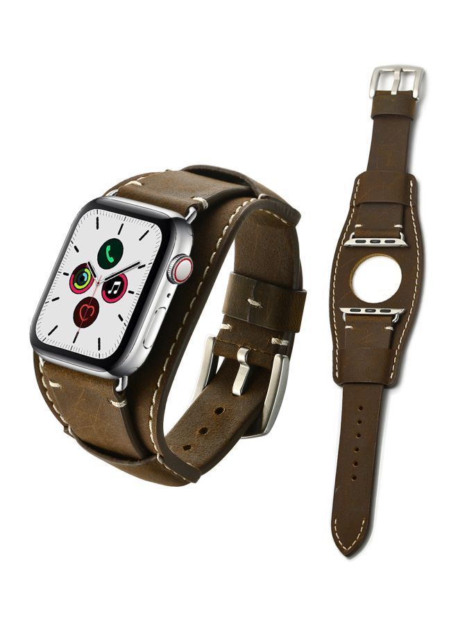 NIBEMINENT Replacement Band For Apple Watch Series 5/4/3/2/1 40/38 mm Rough Brown - Image 2