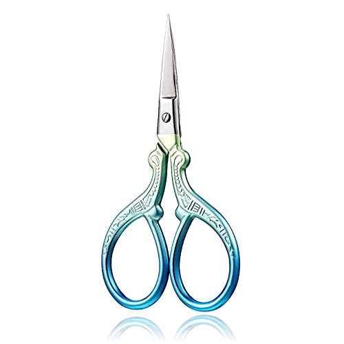 BIHRTC 3.6 Inch Small Embroidery Scissors Sharp Stainless Steel Needlepoint Scissors DIY Tool Dressmaker Shears for Sewing Crafting Needlework Houshold - Image 1
