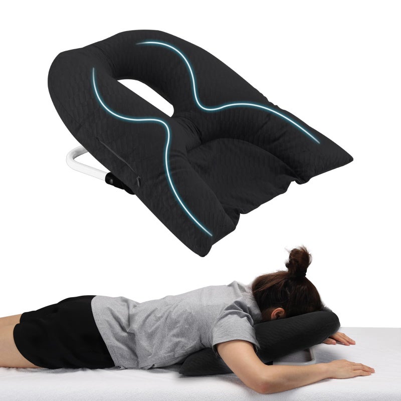 Beatvive Face Down Pillow for Sleeping Prone Pillow for Vitrectomy or Retinal Surgery Adjustable Height Face Down Sleep Retina Lying Eye Surgery Recovery Square Black - Image 3