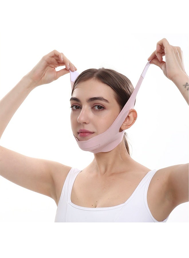 حزام رفع الوجه - قناع رفع خط V مع حزام للذقن، شريط رفع الوجه مع أحزمة قابلة للتعديل، جهاز تقليل الذقن المزدوج بشكل V، تصميم ثلاثي الأبعاد لتشكيل الوجه، محدد خط الفك وشكل للنوم - Image 3