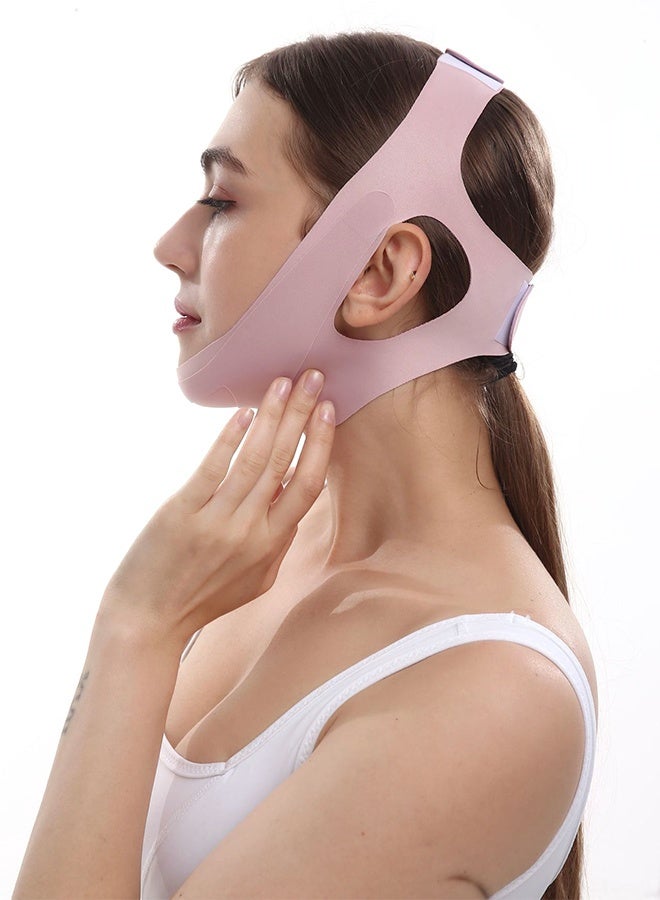 حزام رفع الوجه - قناع رفع خط V مع حزام للذقن، شريط رفع الوجه مع أحزمة قابلة للتعديل، جهاز تقليل الذقن المزدوج بشكل V، تصميم ثلاثي الأبعاد لتشكيل الوجه، محدد خط الفك وشكل للنوم - Image 4