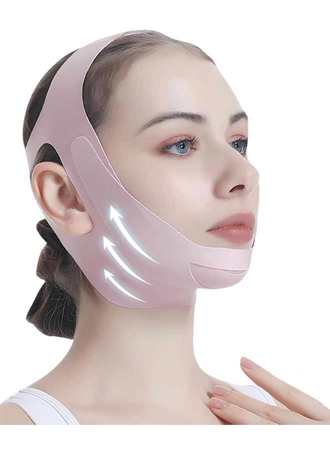حزام رفع الوجه - قناع رفع خط V مع حزام للذقن، شريط رفع الوجه مع أحزمة قابلة للتعديل، جهاز تقليل الذقن المزدوج بشكل V، تصميم ثلاثي الأبعاد لتشكيل الوجه، محدد خط الفك وشكل للنوم - Image 1