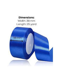 MARKQ Cobalt Blue Satin Ribbon, 38mm x 25yd Fabric Polyester Ribbon for Gift Wrapping, Party Favors, Wedding Decorations, Bow Making, Bouquets, Sewing Projects & Craft Supplies  - Image 2