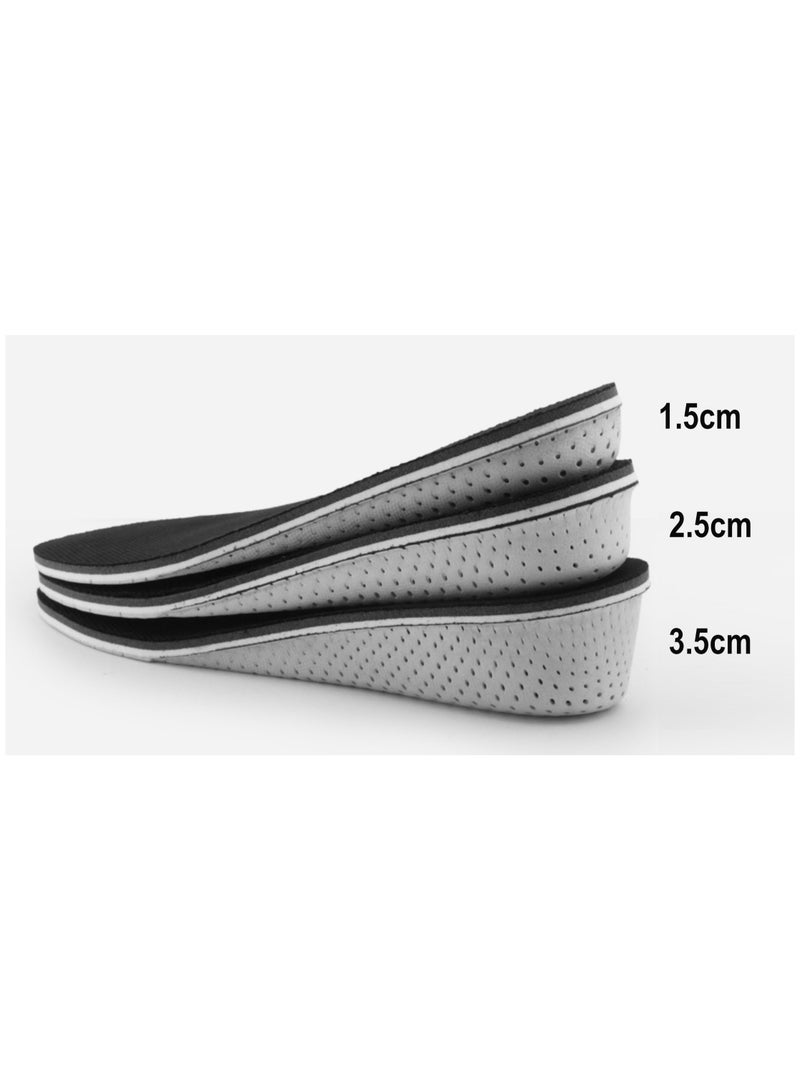 3 Pairs Shoe Insole Height Increasing,Soft Breathable Memory Foam Height Increase Insole for Men Women (1.5cm,2.5cm,3.5cm)