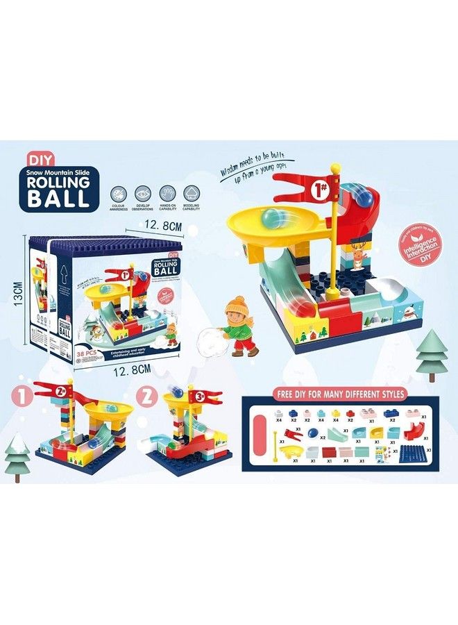 Magicwand Plastic Diy Marble Run Rolling Ball Building Blocks Set For Toddlers (Multicolor) - Image 3