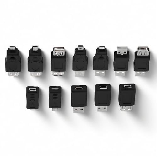 ZERONE مجموعة محولات USB 12 قطعة، محولات USB 2.0 ذكر إلى أنثى/ميكرو/ميني OTG للهاتف، التابلت، الكاميرا، الكمبيوتر ونقل البيانات - Image 1