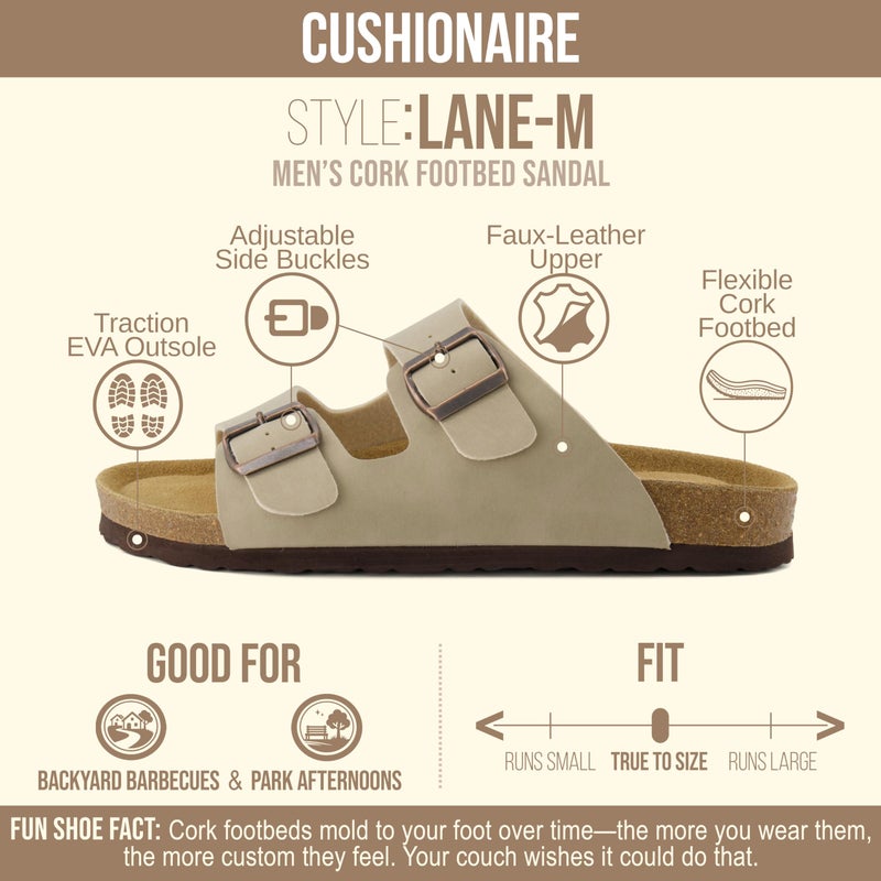 Men's Cork Footbed Sandals with Adjustable Buckle - Image 4