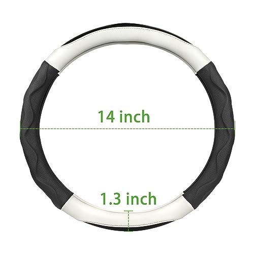 10L0L 14 Inch Golf Cart Steering Wheel Covers for Yamaha, Club Car DS&Precedent, Upgraded Microfiber Anti-Slip Steering Wheel Cover with Pu Leather - Image 4