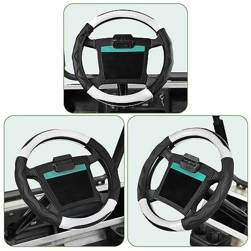 10L0L 14 Inch Golf Cart Steering Wheel Covers for Yamaha, Club Car DS&Precedent, Upgraded Microfiber Anti-Slip Steering Wheel Cover with Pu Leather - Image 2