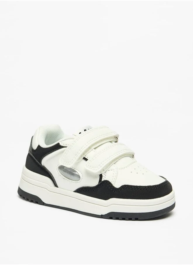 لي كوبر Boys Panelled Sneakers with Hook and Loop Closure