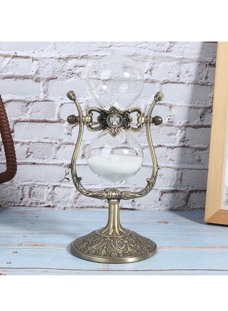 SYOSI Hourglass Timer Sand Clock, 15 Minutes Vintage Sandglass Ornament Craft, Embossed Golden Hourglass Timer for Vintage Home Decoration, Gift Study Decor Hourglass Ornament - Image 4
