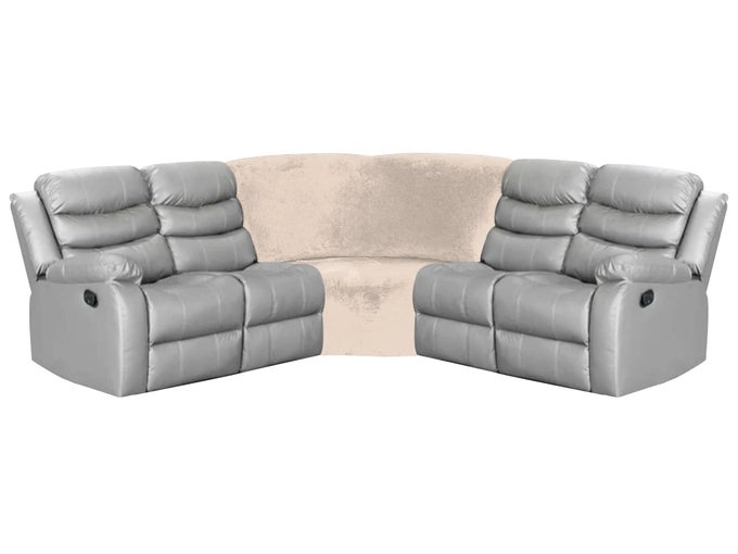 CORNER WEDGE SEAT COVER FOR L SHAPE RECLINER COUCH IVORY