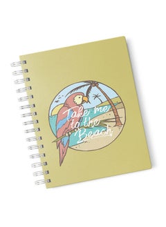 Take me to Beach  A4 Spiral Notebook Red Parrot Design