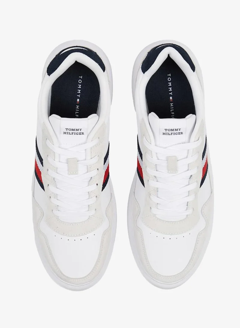 تومي هيلفيغر سنيكرز جلد برباط منخفض