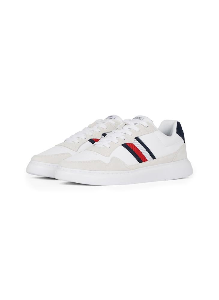 TOMMY HILFIGER - Lace Up Low Top Leather Sneakers - Image 1