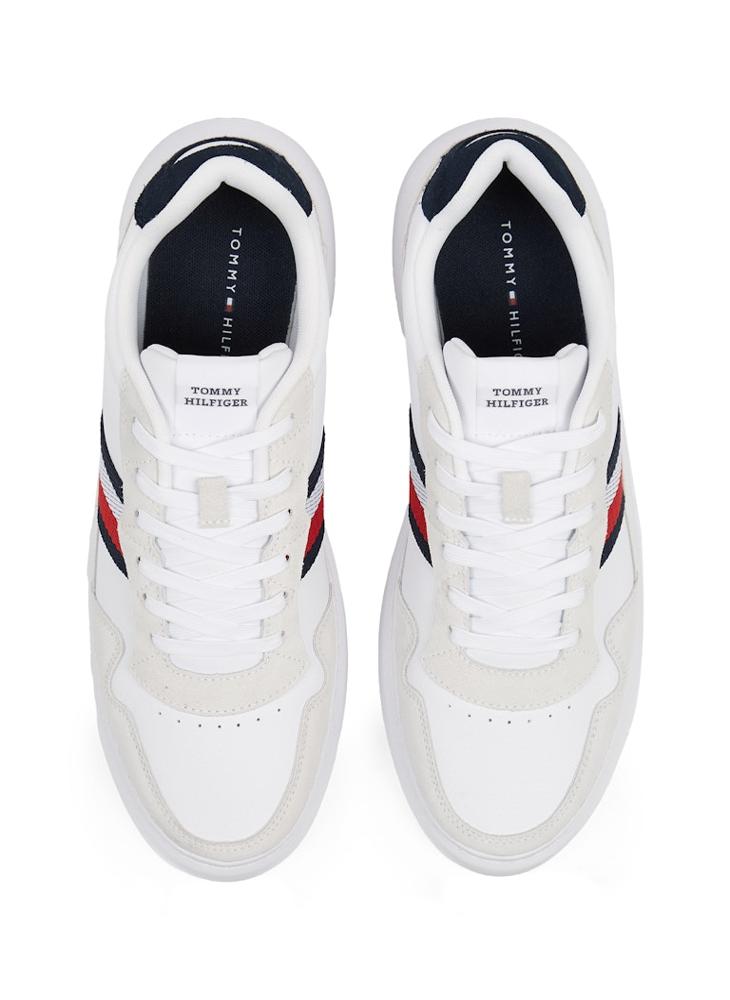 TOMMY HILFIGER - Lace Up Low Top Leather Sneakers - Image 1