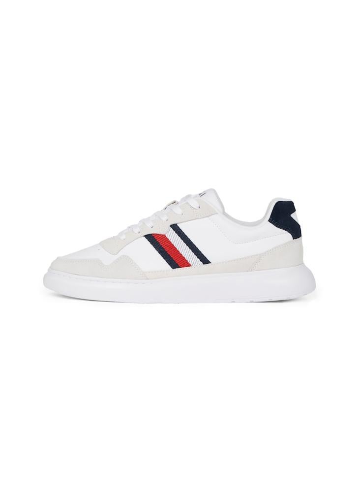 TOMMY HILFIGER - Lace Up Low Top Leather Sneakers - Image 1
