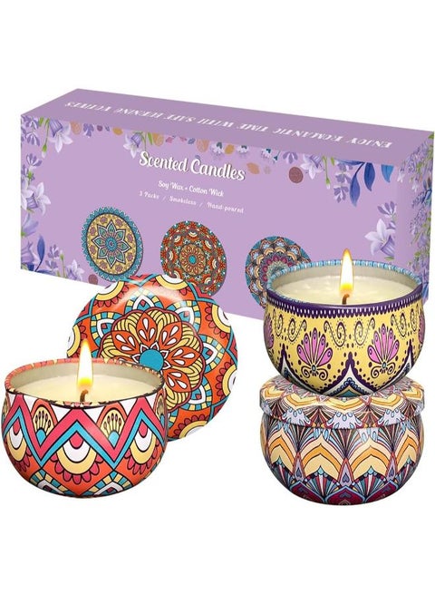 مجموعة مكونة من 3 شموع عديمة اللهب والدخان