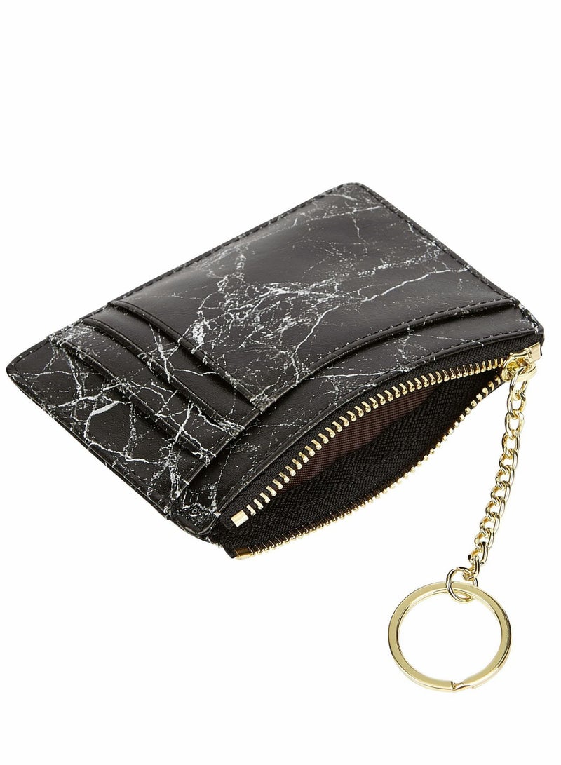 Small Purses for Women, Hand Made Elegant Purse for Ladies, Slim Minimalist Card Holder with Keychain - Image 3
