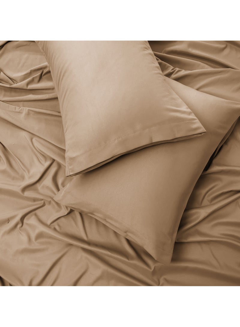 Panax Bedding Double Bed Sheets Set - 4 Piece Bedding - Brushed Microfiber - Shrinkage and Fade Resistant - Easy Care (Coffee, Double) - Image 3