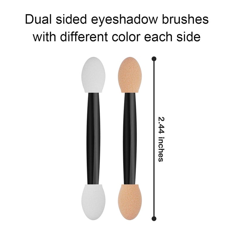 Cuttte 120PCS Disposable Dual Sides Eye Shadow Sponge Applicators with Container, 2.44' Length Eyeshadow Brushes Makeup Applicator Black - Image 2
