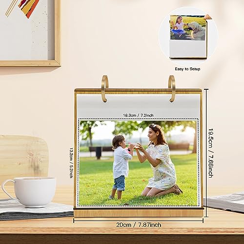 Aosemili 5x7 Pictures Desktop Photo Album Standing Up Flip 5x7 Landscap Photo Album on Stand Horizontal Family Photos Collection for Tabletop Display Christmas Wedding Gifts - Image 3