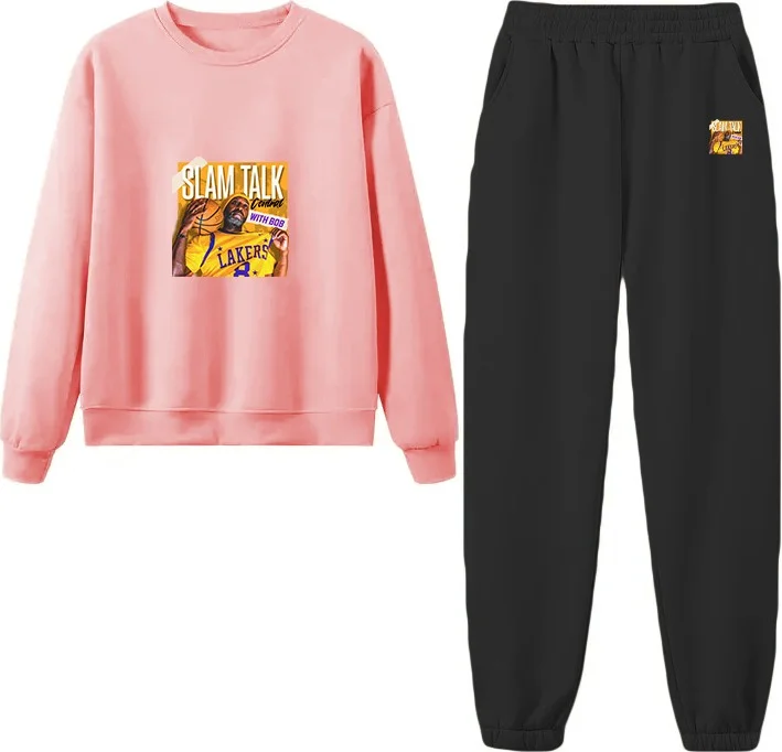 DogFish Tracksuit Oversize Sleepmodebear Printed Tracksuit,lover,couple Combination Pink