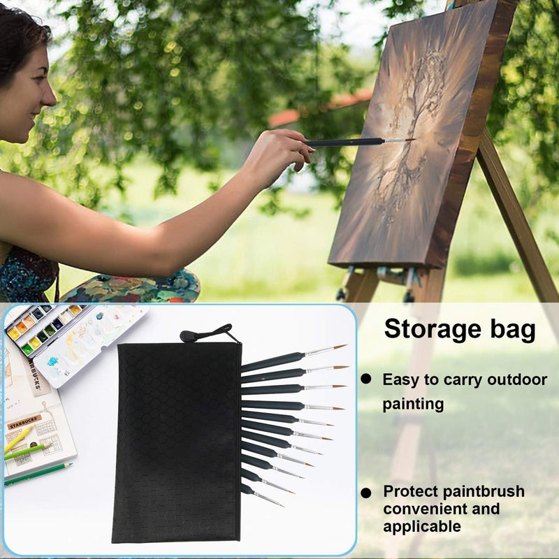 HETNIT 11-Piece Fine Detail Paint Brush Set - Miniature Painting Brushes for Acrylic, Watercolor, Models, Miniatures, and Nail Art - Small Thin Micro Detail Brush Kit for Artists & Hobbyists - Image 5