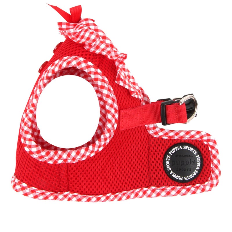 Puppia Vivien Vest Dog Harness Step-in All Season Mesh Cute No Pull No Choke Walking Training for Small Dog, Red, Large - Image 1