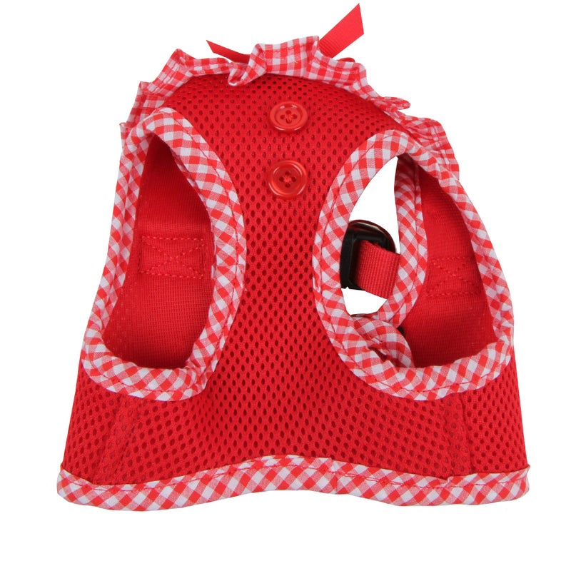 Puppia Vivien Vest Dog Harness Step-in All Season Mesh Cute No Pull No Choke Walking Training for Small Dog, Red, Large - Image 3
