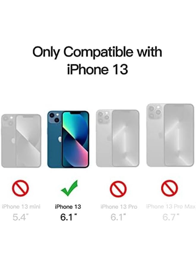 جي تيك جراب مغناطيسي لهاتف iPhone 13 مقاس 6.1 بوصة متوافق مع Magsafe، غطاء خلفي شفاف غير لامع رفيع مقاوم للصدمات، أزرق عاصف - Image 2