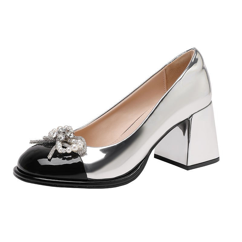 حذاء ماري جين بكعب ملون أنيق - 40 نمط جديد - Image 2