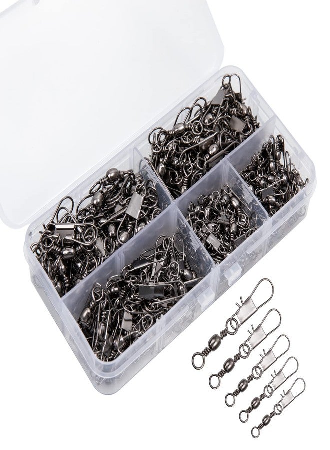 GREATFISHING 200pc Barrel Swivel with Safety Snap Interlock Snaps 100% Stainless Steel - Image 1