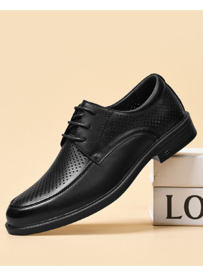 HLA أحذية رجال جلدية أصلية من جلد الحبوب العلوية، رسمية غير رسمية مثقوبة - Image 1