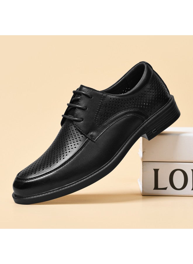 HLA أحذية رجال جلدية أصلية من جلد الحبوب العلوية، رسمية غير رسمية مثقوبة - Image 2