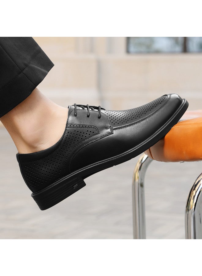 HLA أحذية رجال جلدية أصلية من جلد الحبوب العلوية، رسمية غير رسمية مثقوبة - Image 3