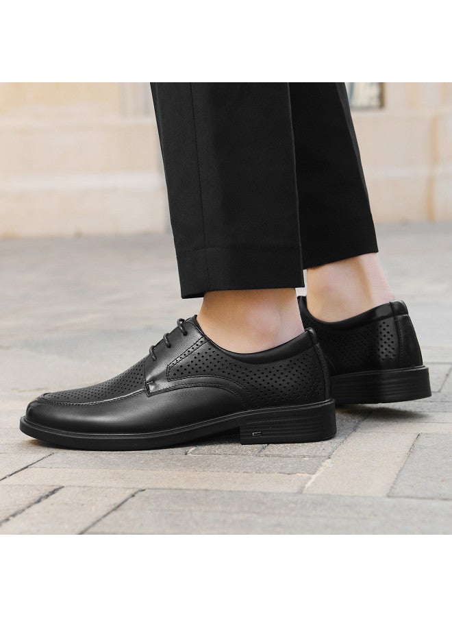 HLA أحذية رجال جلدية أصلية من جلد الحبوب العلوية، رسمية غير رسمية مثقوبة - Image 5