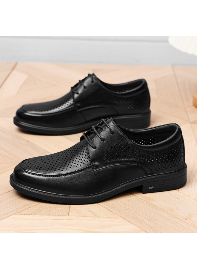 HLA أحذية رجال جلدية أصلية من جلد الحبوب العلوية، رسمية غير رسمية مثقوبة - Image 4