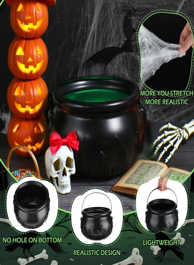 Seenelling مجموعة زينة هالوين كبيرة من سيلينج، 64 قطعة، تتضمن مرجل ساحرة كبير، وشبكات عنكبوت، وخفافيش، وأضواء زينة، لتزيين الجدران، مناسبة للاستخدام الداخلي والخارجي. - Image 3