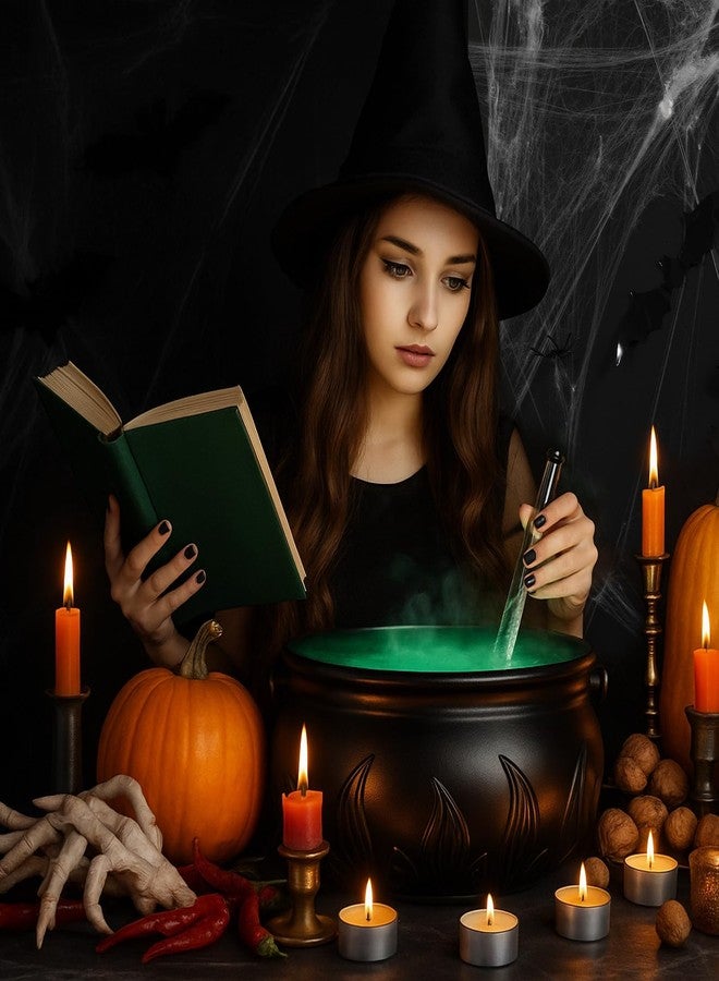 Seenelling مجموعة زينة هالوين كبيرة من سيلينج، 64 قطعة، تتضمن مرجل ساحرة كبير، وشبكات عنكبوت، وخفافيش، وأضواء زينة، لتزيين الجدران، مناسبة للاستخدام الداخلي والخارجي. - Image 5