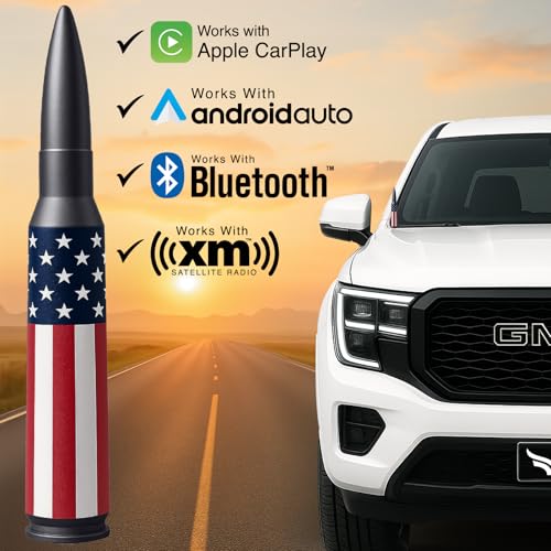 EcoAuto 50 Cal Badass Bullet Antenna® Fits Chevy Silverado & GMC Sierra Truck Accessories — Short Replacement Antenna for Trucks — Chevy Silverado 1500 Accessories — Ditch The Whip & Upgrade Your Truck - Image 2