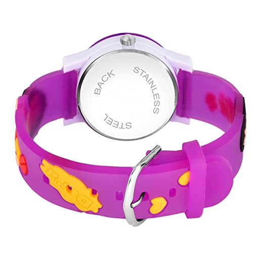 SWADESI STUFF Rubber White Dial Dora Love Watch Series Analogue Girl Kids Watch (Purple), Multi-Color Band - Image 4