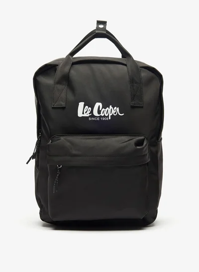Lee Cooper Women Logo Print Backpack with Adjustable Straps and Handles - 29x14x38 cm