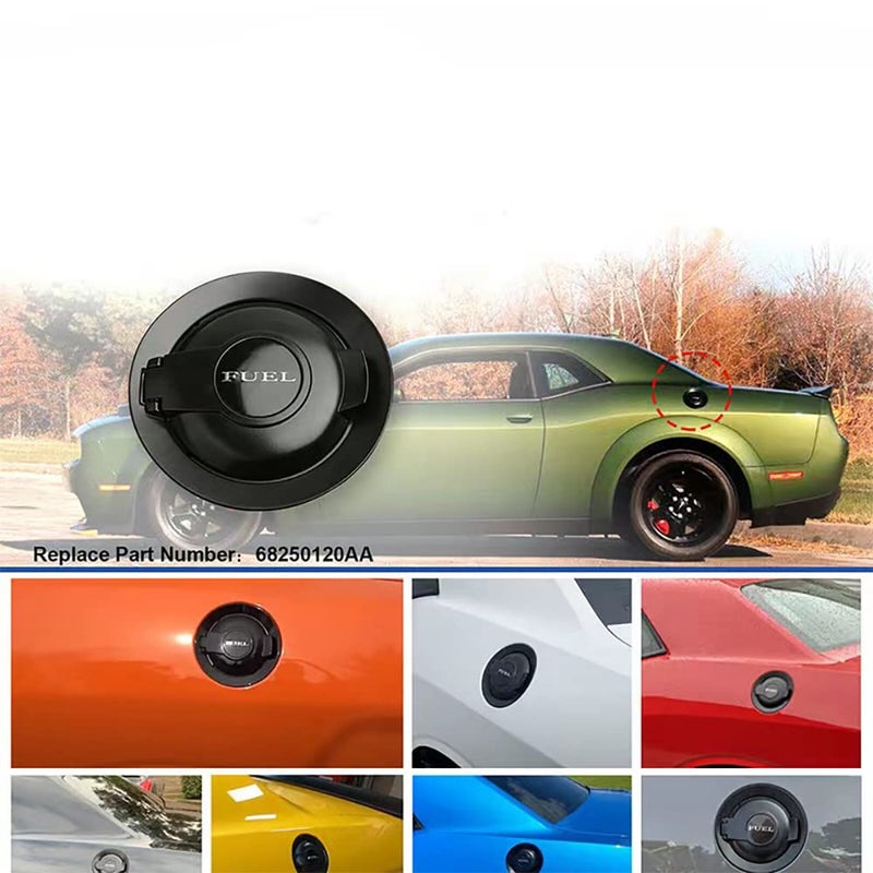 MOCW 68250120AA Fit for Dodge Challenger Fuel Filler Door Cover 2008-2023 Matte Black - Image 4