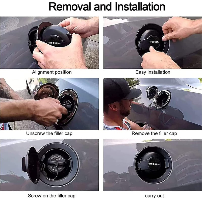 MOCW 68250120AA Fit for Dodge Challenger Fuel Filler Door Cover 2008-2023 Matte Black - Image 5