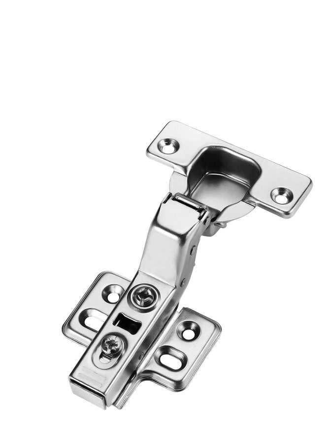 HASANAT ESSENTIALS مفصلة خزانة قياسية، مناسبة للخزانة بدون إطار، مفصلة إغلاق ناعمة على الطراز الأوروبي، مفصلات لوحة تركيب بأربعة ثقوب، تشطيب مطلي بالنيكل 1 زوج (مدمج)