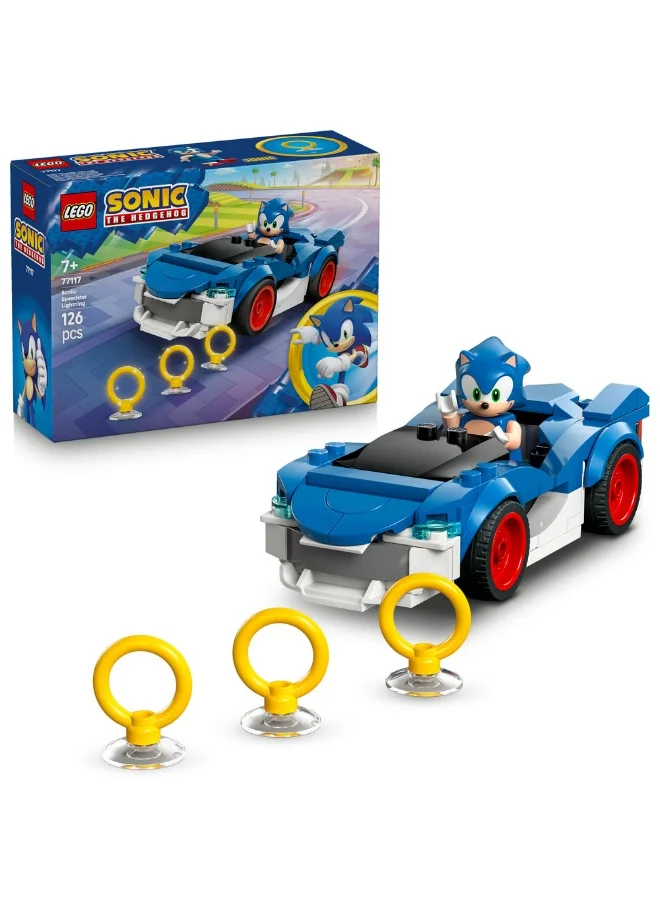 ليغو ليغو Sonic the Hedgehog سيارة Sonic: البرق السريع،‎‏ لعبة سيارة سباق للأطفال بعمر ٧ سنوات وأكثر (١٢٦ قطعة) 77117
