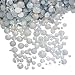 AD Beads 1440 Pieces Mixed Size No Hotfix Glue on Quality Glass Flatback Rhinestones Round Crystal Gems 26 Opal White - Image 2